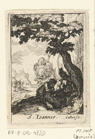 De boetvaardige Johannes de Doper, Jacques Callot, 1632 - 1699 Canvas Print