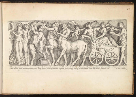 Relief with a bacchantic procession, François Perrier, 1645 Canvas Print