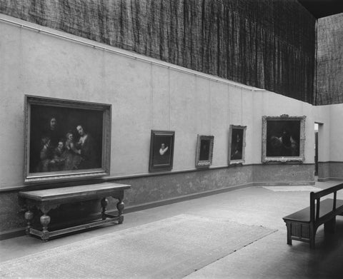 Middle room seen to the southeast with paintings, paneling and a passage on the right, 1932 Canvas Print