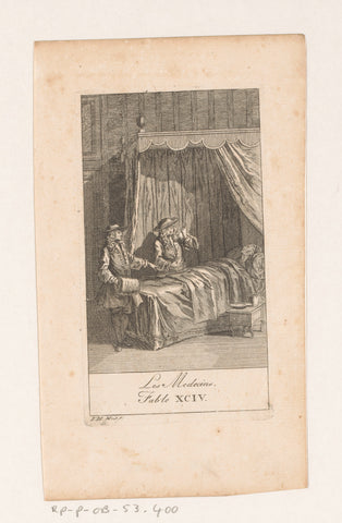 Fabel van de dokters, Johann Heinrich Meil (the Elder), 1758 Canvas Print