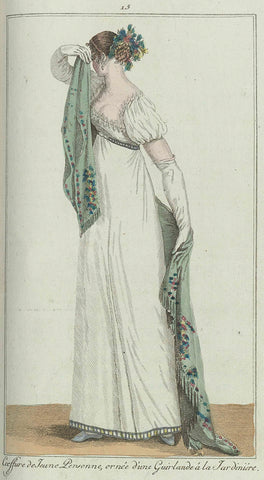 Elegantia, or magazine of fashion, luxury and taste for ladies, July 1807, No. 15: Coeffure de Jeune personne..., anonymous, 1807 Canvas Print