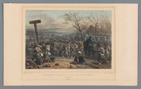 French army advances, 1832, Denis Auguste Marie Raffet, 1833 Canvas Print