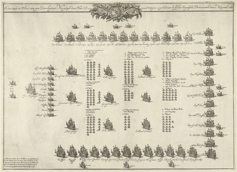 Formation of the fleet with which William III sailed to England, 1688, Daniël Marot (I), 1688 - 1700 Canvas Print