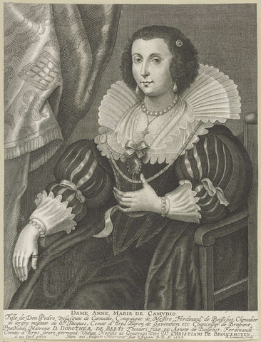 Portrait of Anna Maria de Camudio, Adriaen Lommelin, 1677 Canvas Print