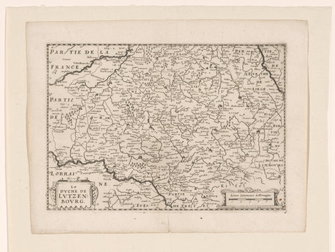 Map of the Duchy of Luxembourg, anonymous, c. 1660 - 1696 Canvas Print