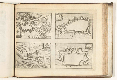 Maps of Breisach, Neuss, Germersheim and Kaiserswerth, 1726, anonymous, 1726 Canvas Print