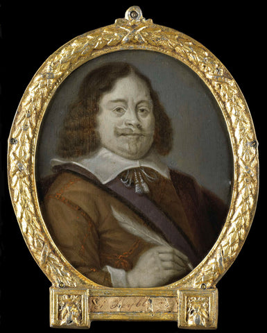 Portrait of Joannes Cools (born 1611), Jurist, Historian and Latin Poet in Hoorn, Arnoud van Halen, 1700 - 1732 Canvas Print