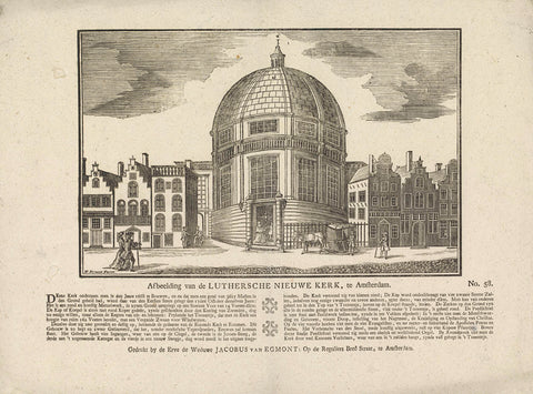 Image of the Luthersche Nieuwe Kerk, in Amsterdam, Hermanus Numan, 1761 - 1804 Canvas Print