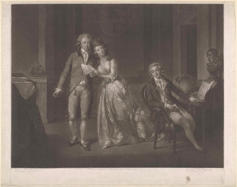 Portrait of Louise, Princess of Orange-Nassau, William I Frederick, King of the Netherlands, and Frederick, Prince of Orange-Nassau, John Raphael Smith, 1790 Canvas Print