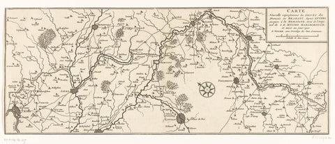 Map of the French lines in Brabant, c. 1705, anonymous, 1705 - 1720 Canvas Print