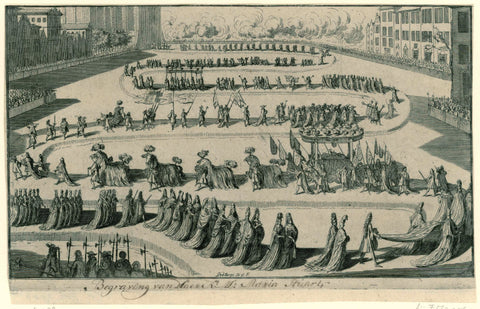 Funeral of Maria II Stuart, 1695, Pieter van den Berge, 1695 Canvas Print