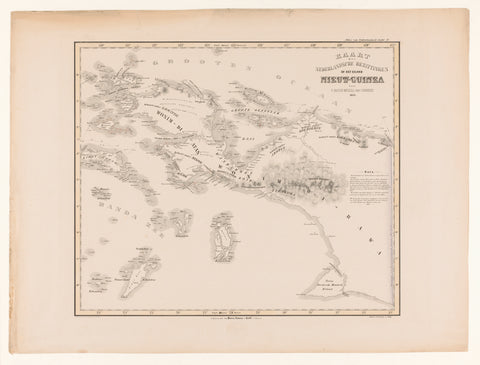 Map of Dutch possessions in New Guinea, F. Cronenberg, 1853 Canvas Print