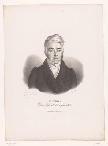 Portret van Jean-Élie Gautier, L. Desmarais, c. 1827 Canvas Print