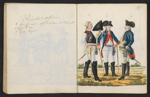 Uniforms of Prussian officers, S.G. Casten, 1795 - 1796 Canvas Print