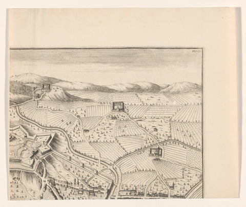 Map of Bergamo (part top right), anonymous, 1704 - 1724 Canvas Print