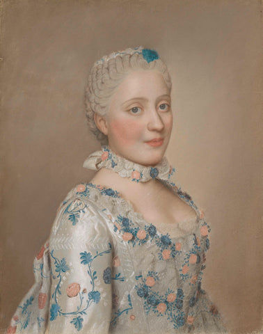 Maria Josepha of Saxony, Dauphine of France, Jean-Etienne Liotard, 1749 Canvas Print