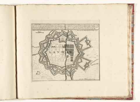 Plattegrond van Landau, ca. 1701-1713, Abraham Allard, 1702 - 1714 Canvas Print