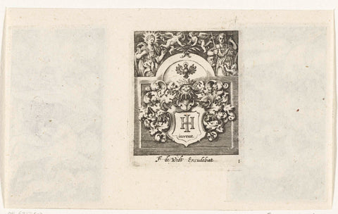 Panel with coat of arms, Michiel le Blon (attributed to), c. 1655 - c. 1678 Canvas Print