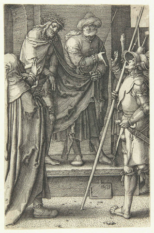 Christus wordt door Pilatus aan het volk getoond (Ecce Homo), Lucas van Leyden, 1521 Canvas Print