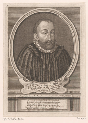 Portrait of Bernardino Ochino, Etienne Desrochers, c. 1726 Canvas Print