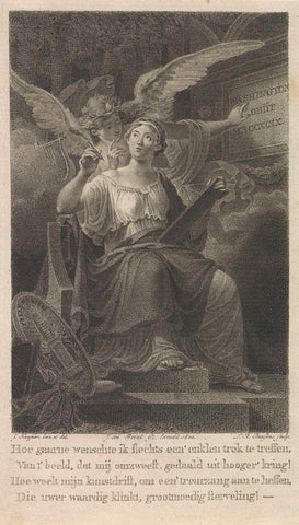 Allegory on Washington's death, 1799, Lambertus Antonius Claessens, 1800 Canvas Print