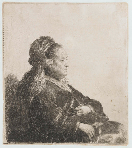 Rembrandt’s Mother Seated, Rembrandt van Rijn, 1631 Canvas Print