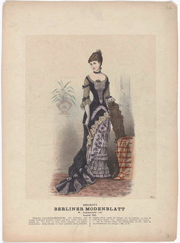 Berliner-Modenblatt, August 1881, No. 82.8 : Reiche Gesellschaftstoilett (...), anonymous, 1881 Canvas Print