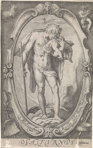 Saturn, Jacob Matham, 1597 Canvas Print