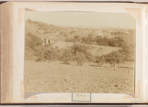 Landscape with railway line at Pretoria, anonymous, c. 1890 - c. 1920 Canvas Print