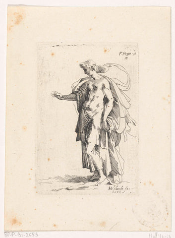 Standing woman, Hendrik van der Borcht (II), 1637 Canvas Print