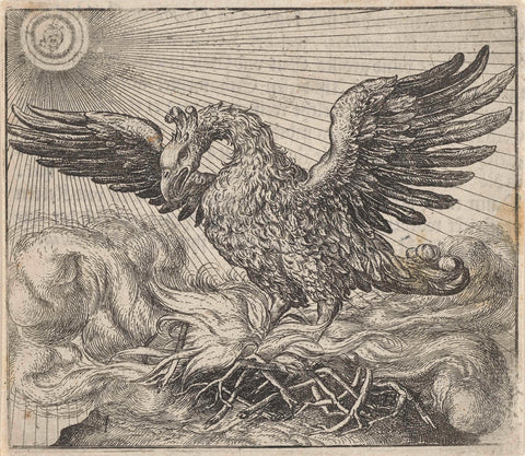 Fable of the Phoenix, Aegidius Sadeler, 1608 Canvas Print