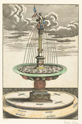 Round basin with Tuscan column, Georg Andreas Böckler, 1664 Canvas Print