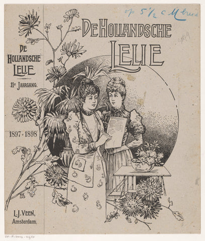 Band design for: De Hollandsche Lelie. Weekblad voor jonge dames, 11th volume, 1897-1898, anonymous, in or before c. 1897 Canvas Print