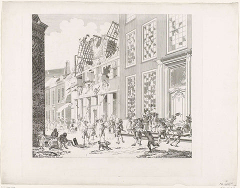 Looting of the house of Lucas van Steveninck, 1787, Mathias de Sallieth, 1787 Canvas Print