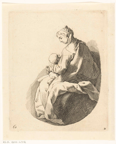 Madonna met kind, Frederick Bloemaert, c. 1650 - c. 1700 Canvas Print