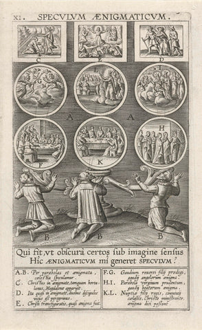 Mirror of allusions, Theodoor Galle, 1610 Canvas Print