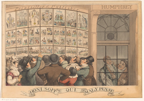 Crowd in front of george humphrey's shop window in London, Theodore Lane, 1821 Canvas Print