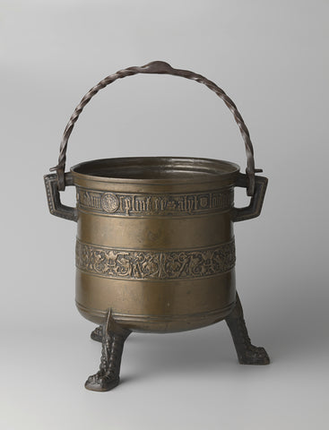 Cooking pot made for Adam Splinter and Alyt Louwermans, Albert Hachmann (attributed to), c. 1548 Canvas Print