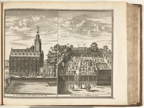 View of the Academy Building in Leiden, 1726, anonymous, 1726 Canvas Print