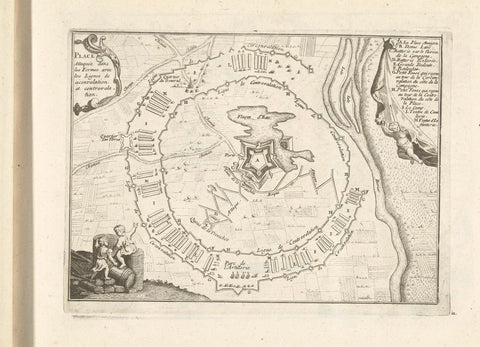 Schematic representation of an imaginary siege, 1726, anonymous, 1726 Canvas Print