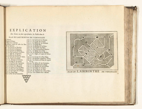 Map of the maze in the gardens of the Palace of Versailles, 1726, anonymous, 1726 Canvas Print