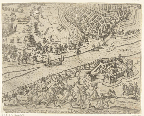 Capture of the ramp at Zutphen, 1591, anonymous, 1591 - 1593 Canvas Print