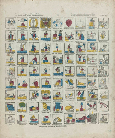 Om van een tachtig verschillende tafreelen / Den naam te leeren, wij deez' prent u mededeelen / Pour apprendre le nom de quatrevingtobjets / De cette image nouvelle parcourez les sujets, Erve Wijsmuller, 1828 - 1913 Canvas Print