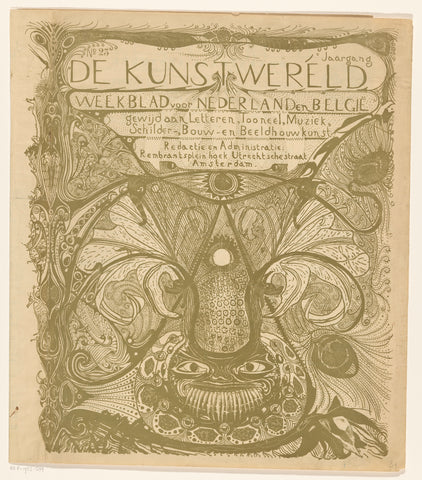 Cover for: De kunstwereld, 1894, Carel Adolph Lion Cachet, 1894 Canvas Print