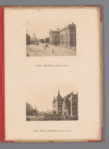 Twee gezichten op de oude en nieuwe Schouwburg op het Leidseplein, anonymous, 1894 - 1900 Canvas Print