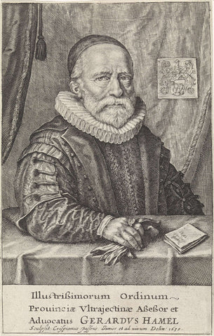 Portret van Gerard Hamel, Crispijn van de Passe (II), 1630 Canvas Print