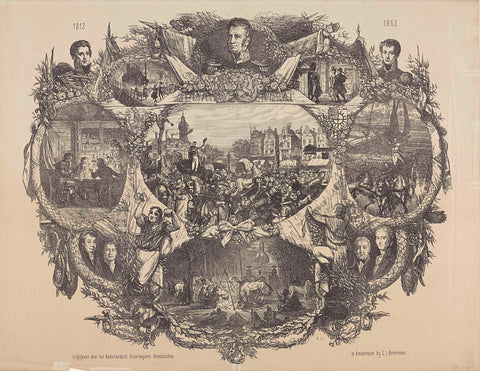 Plaque at the November festivities in 1863, anonymous, 1863 Canvas Print