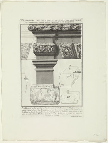 Remains of the Curia Hostilia in Rome, Giovanni Battista Piranesi, c. 1756 - c. 1757 Canvas Print