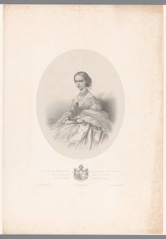 Portret van Maria Clothilde van Savoye, Émilien Desmaisons, 1859 Canvas Print