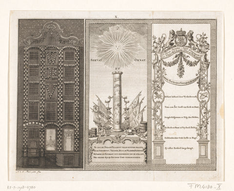 Illuminati of the house of Mr. C. Scholten van Aschat in Amsterdam, 1766, Noach van der Meer (II), 1774 - 1776 Canvas Print